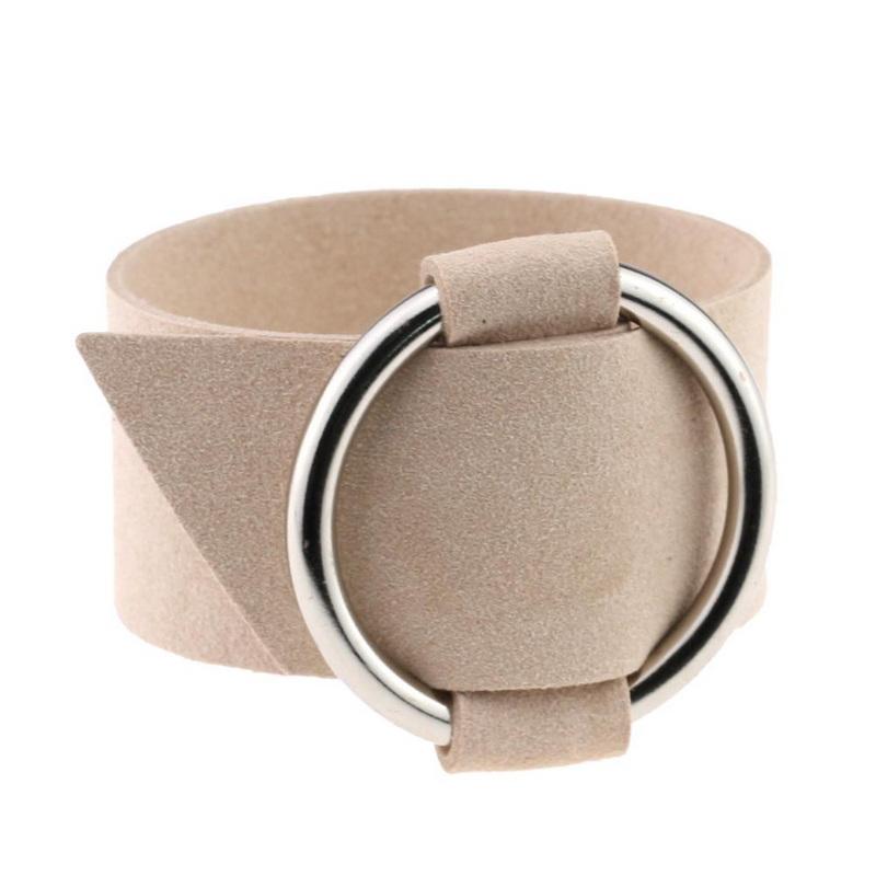 Kvinnemote sirkulær ring sjarmarmbånd bred fløyel flerfarget armbånd stor sirkel mansjett vintage klubbsmykker flanell justerbar armring