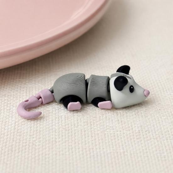 Articulated Possum Fidget Toy, 3D Printed Possum Figurine with Movable Joints, Cute Opossum Stress Relief Toy, Gift for Kids And Adults