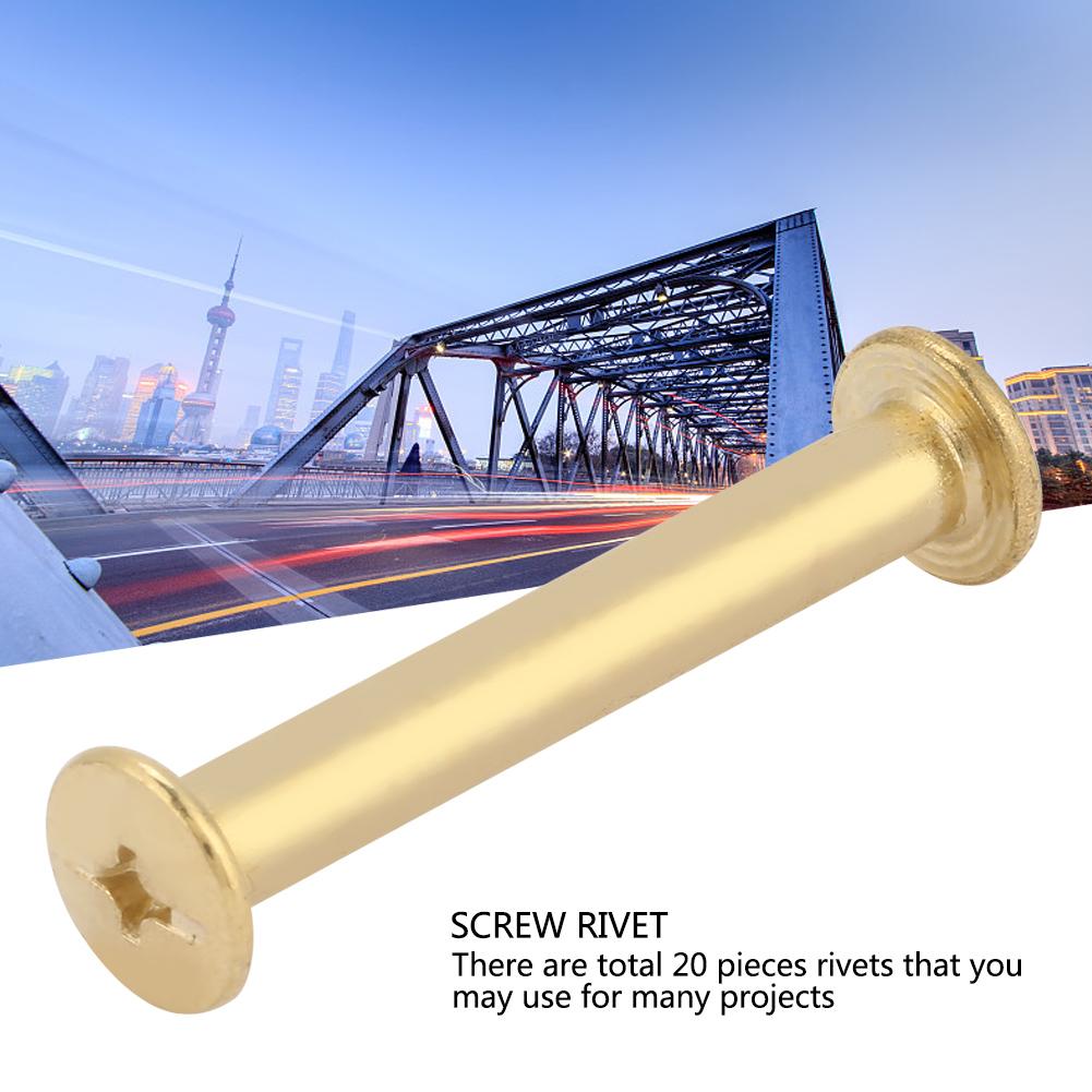 20pcs M5 Flat Head Book Album Rivets Screw Set DIY Craftmaking Rivet (M5*35)