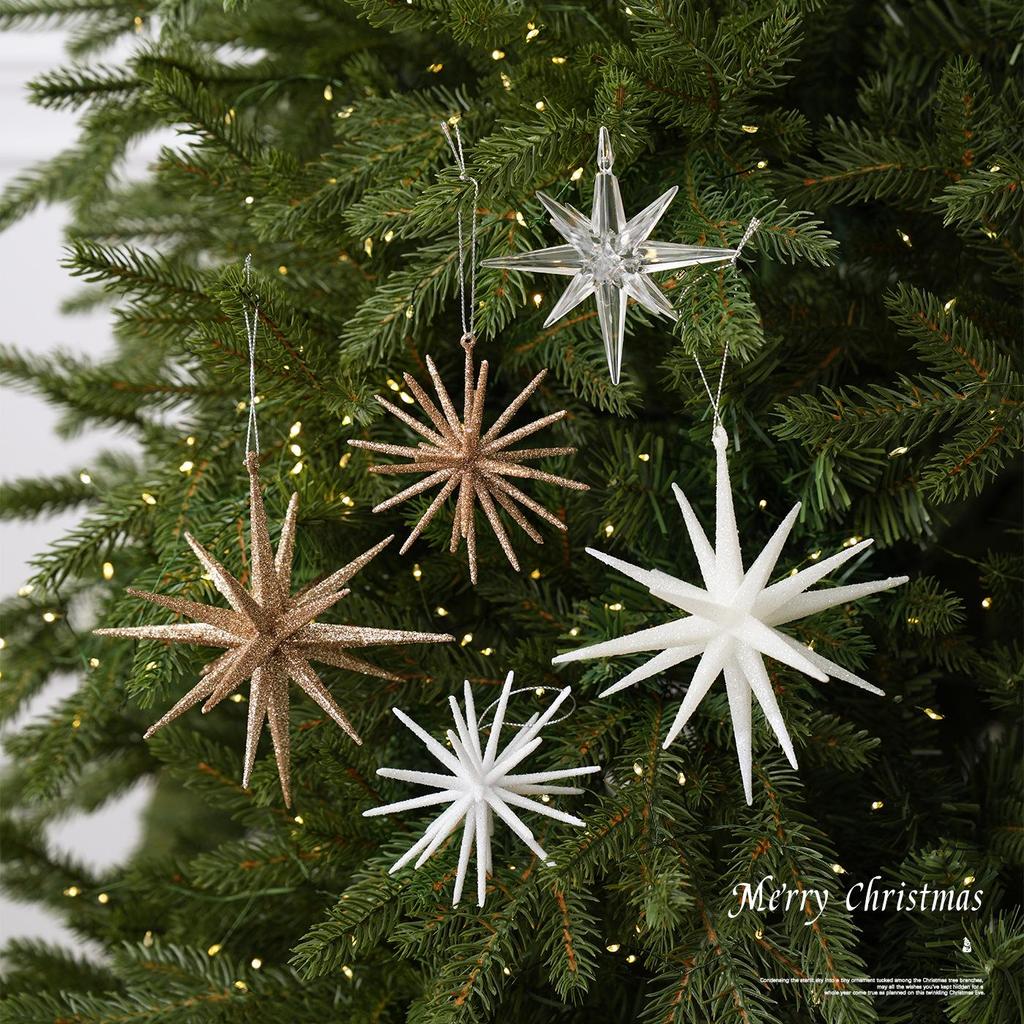 3D Glitter Explosion Star Acrylic Christmas Tree Ornament