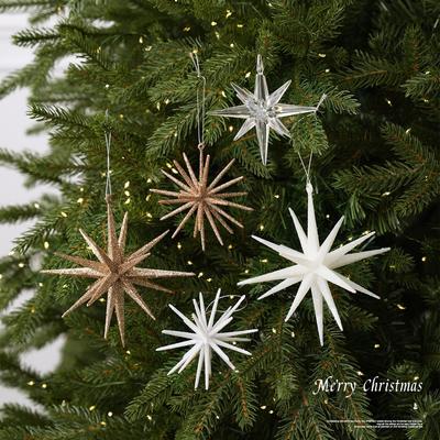 3D Glitter Explosion Star Acrylic Christmas Tree Ornament