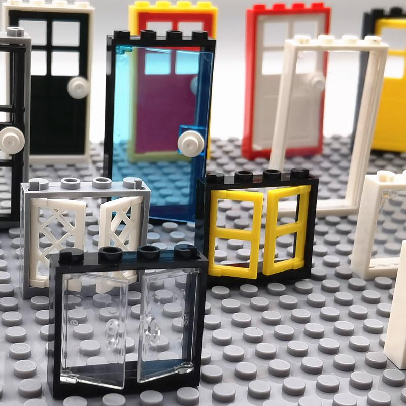 High-end MOC Mini Model City Building Blocks: Door & Window Parts