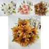 Simulated 7 Heads Multiple Petals Lily Bouquet Artificial Flower For Event Decorations And Home Styling