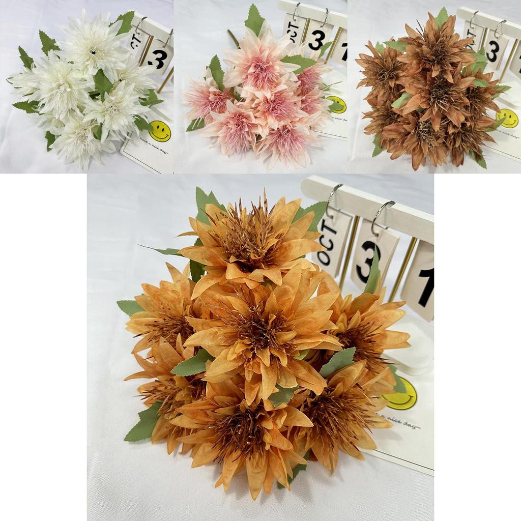 Simulated 7 Heads Multiple Petals Lily Bouquet Artificial Flower For Event Decorations And Home Styling