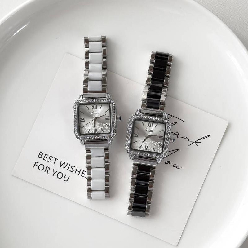9181 Simple Steel Strap Watch Ceramic Strap Ladies Waterproof Watch