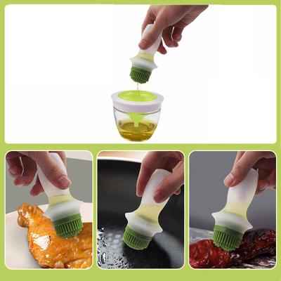 Portable Silicone Oil Brush Bottle Barbecue Brush With Protective Cover Heat Resistant Baking Tools Pas-try BBQ Outdoor