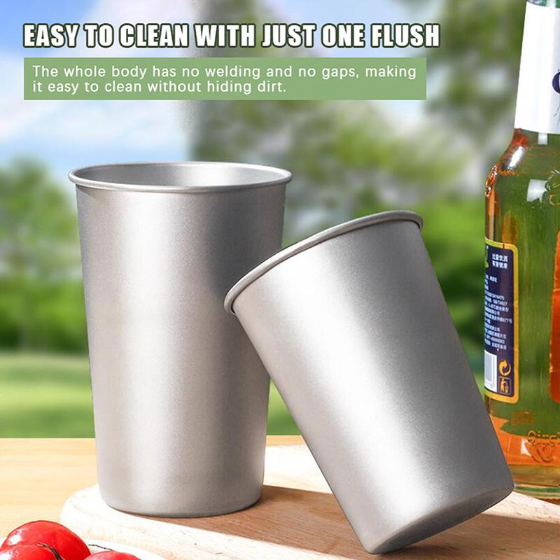 1Pcs Titanium Cup Camping Mug Tourist Tableware Picnic Utensils Outdoor Kitchen Equipment Travel Cooking Cookware