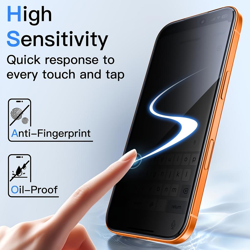 Vollständige Abdeckung Sichtschutz Gehärtetes Glas Displayschutz mit Installationskit für automatische Ausrichtung für iPhone 17 13 Pro Max 15 Plus 17 Air