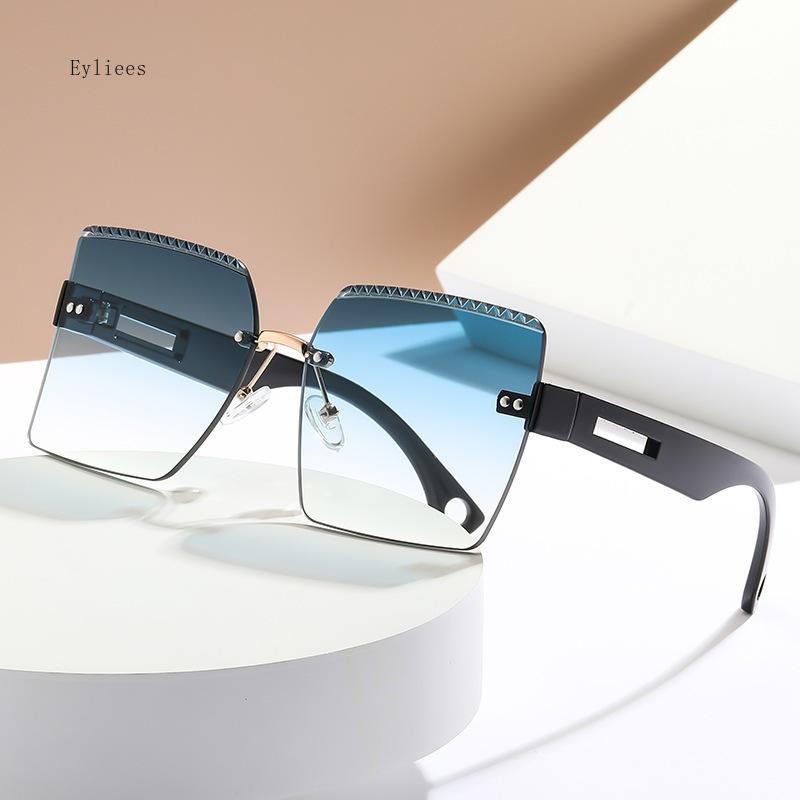 Luxury Rim-Free Women Sunglasses Glamour Female Spectacles Stylish Trend Y2K Fashion Eye Spectacles UV 400 Protection Shades Gafas De Sol Hombre