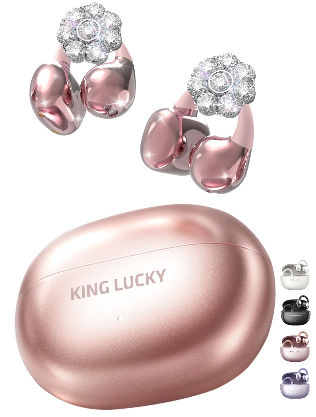 

King Lucky Ear Cuff Earphones Detachable Butterfly Earrings for Women Bluetooth Leakage Portable Air Conduction Bluetooth Earphones Designed in Style