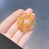Broche de camelia hueca para mujer, con perla sintética, antideslizante, resistente al desgaste, para abrigo, cuello, sombrero, bufanda, decoración, pinza para ropa, joyería para prendas.