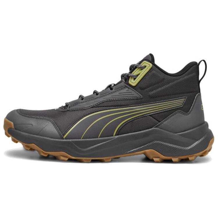 

Puma Obstruct Pro Mid Unisex Black Gum Green Sneakers 378689-05 EU 41
