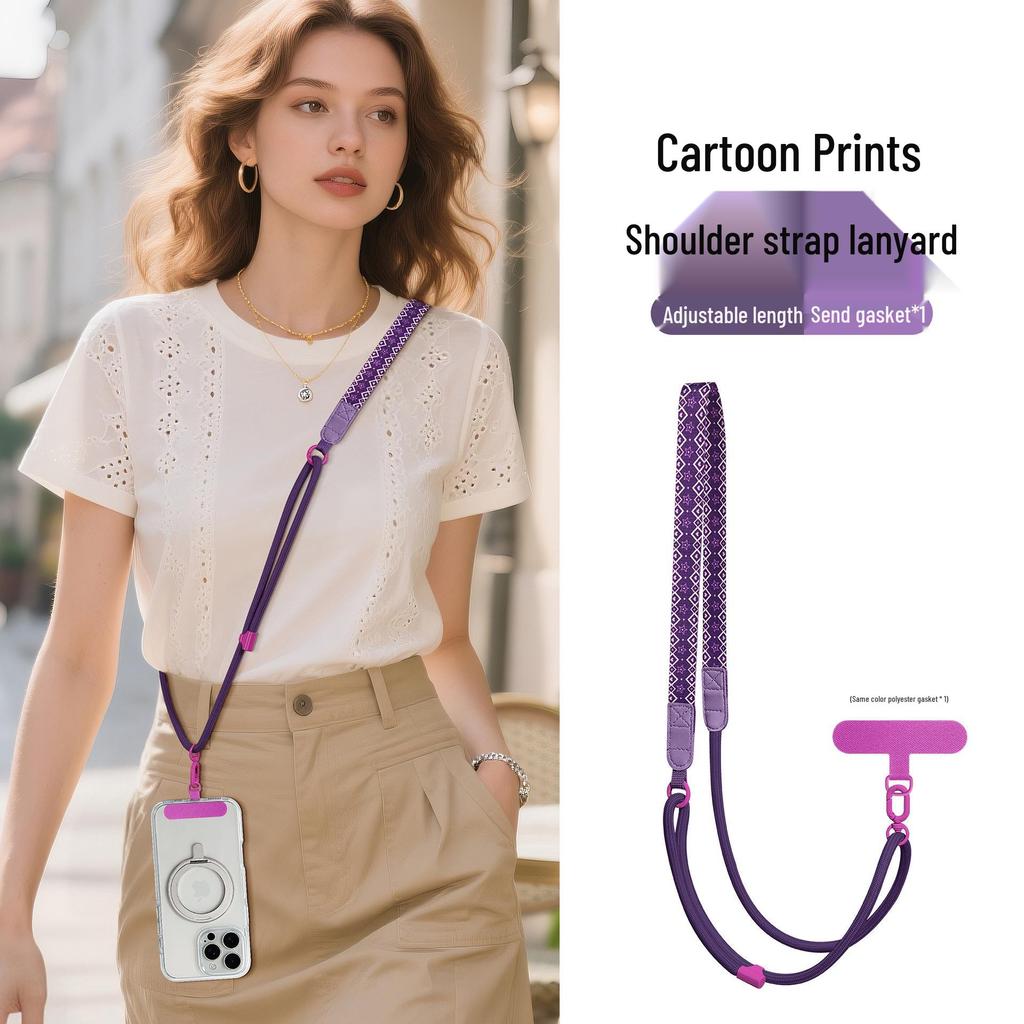 Adjustable Cartoon Phone Lanyard: Crossbody & Neck Strap, Wide, Outdoor Anti-lost Charm