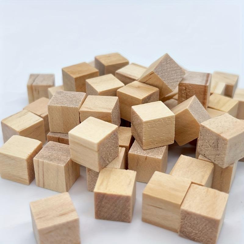 20-400pcs Natural Wooden Blocks Small Wood Cubes Smooth-sided Crafting Blocks Supplie for Craft and Puzzle Making DIY Home Decor