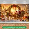 1Pcs Christmas Santa Reindeer Sleigh Decoration Background Winter Backdrop For Photo Studio Photo Booth Party