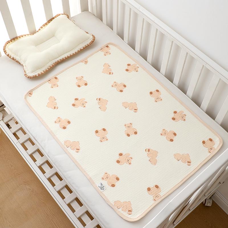 Waterproof Gauze Baby Cotton Crepe Mattress Protector 50x70cm Breathable Newborn Incontinence Care Pad