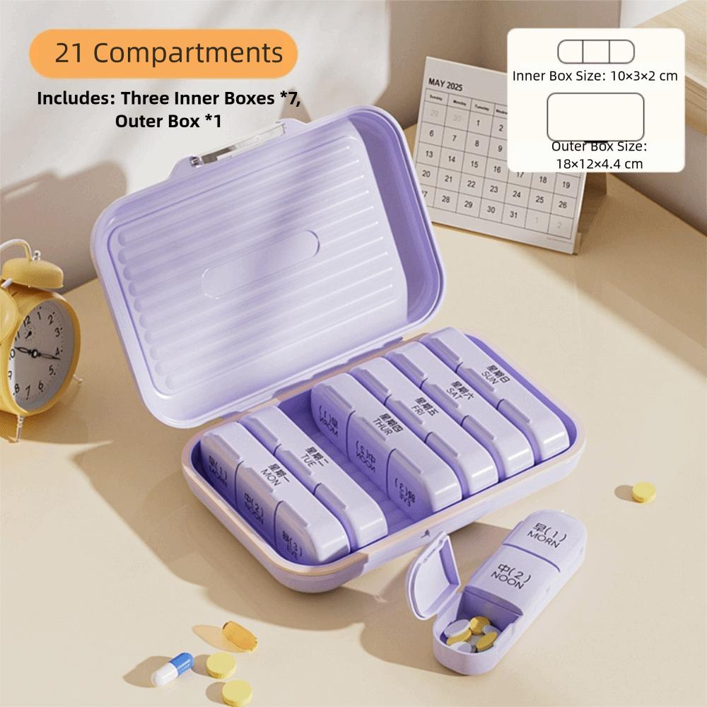 

7Pcs Portable Travel Pill Organizer Box Mini Pill Container New Medicine Pill Case Storage фиолетовый