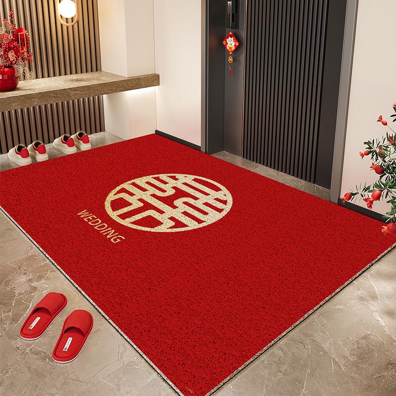 Festive Silk Loop Non-Slip Doormat: Dirt-Resistant, Easy-Clean, Cut-to-Fit Indoor Entryway Mat
