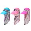 Wide Brim Sun Cap With Shawl Fisherman's Hat Portable Summer Bucket Hat  Women