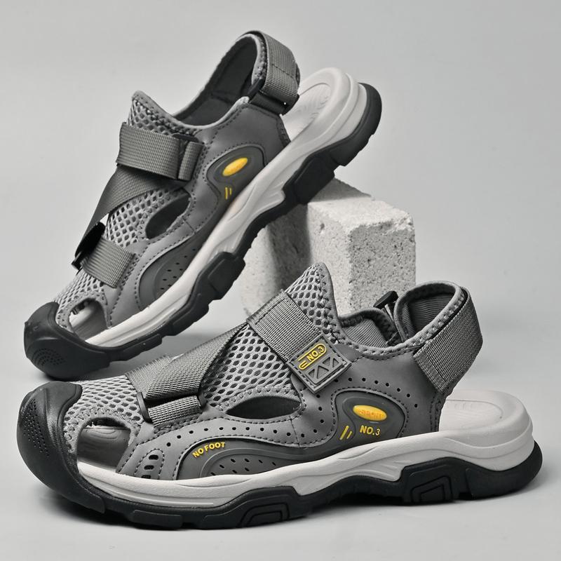 Fashion Vacation Summer Roma Flats Non-slip Quick Dry Wading Aqua Shoes Half Drag Handmade Sandals for Man Suitable Men's Beach Shoes