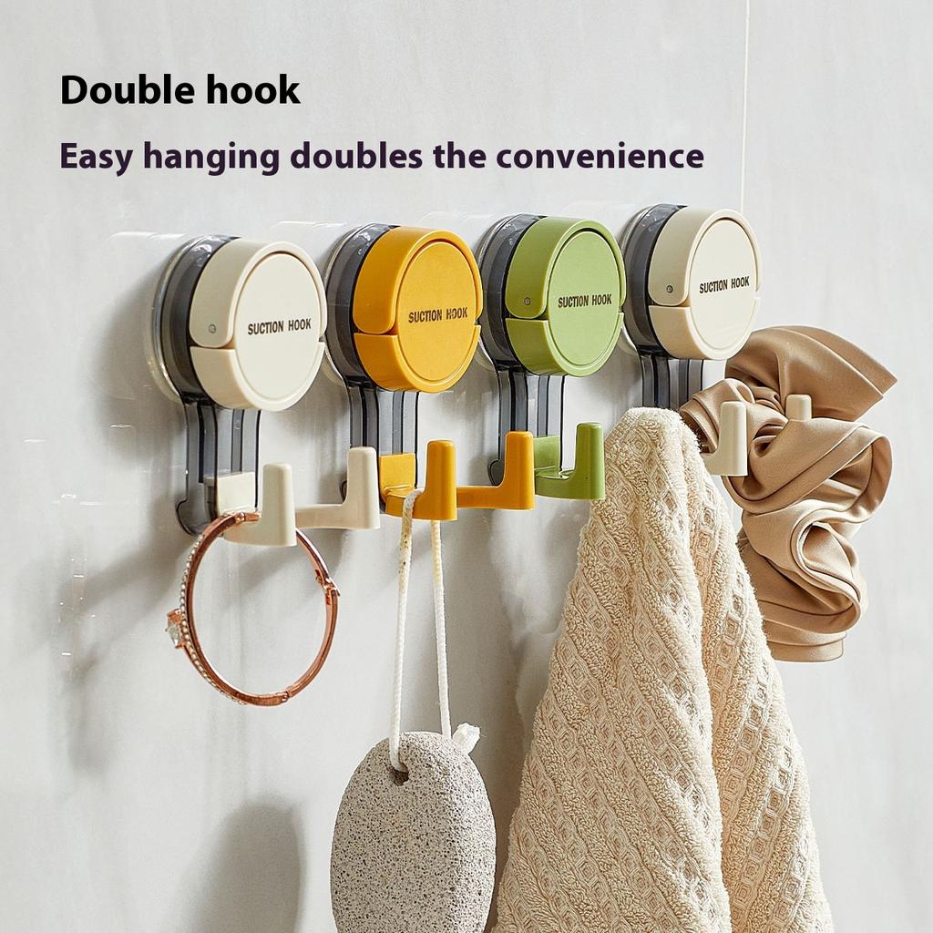 Suction Cup Hook Strong Vacuum No Punching Adhesive Hook Towel Rack Kitchen Bathroom Toilet Wall No Trace Removable