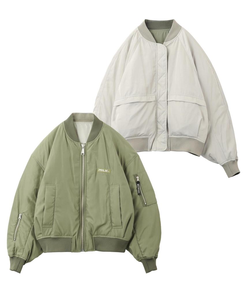 Milkfed Wende Fliegerjacke Olive für Damen MA-1,
