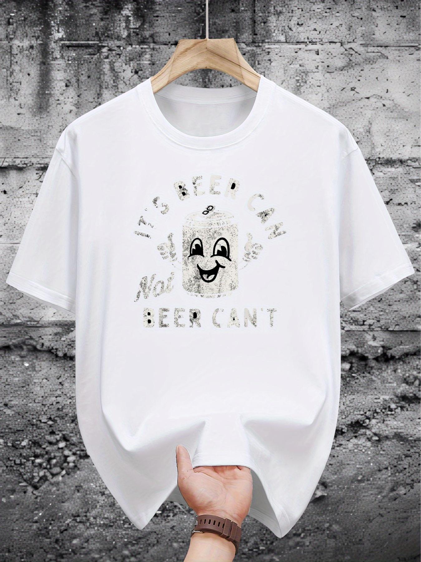 Casual 100% Cotton Graphic T-shirt - It s Beer Can Not Beer Cannot Funny Print XL