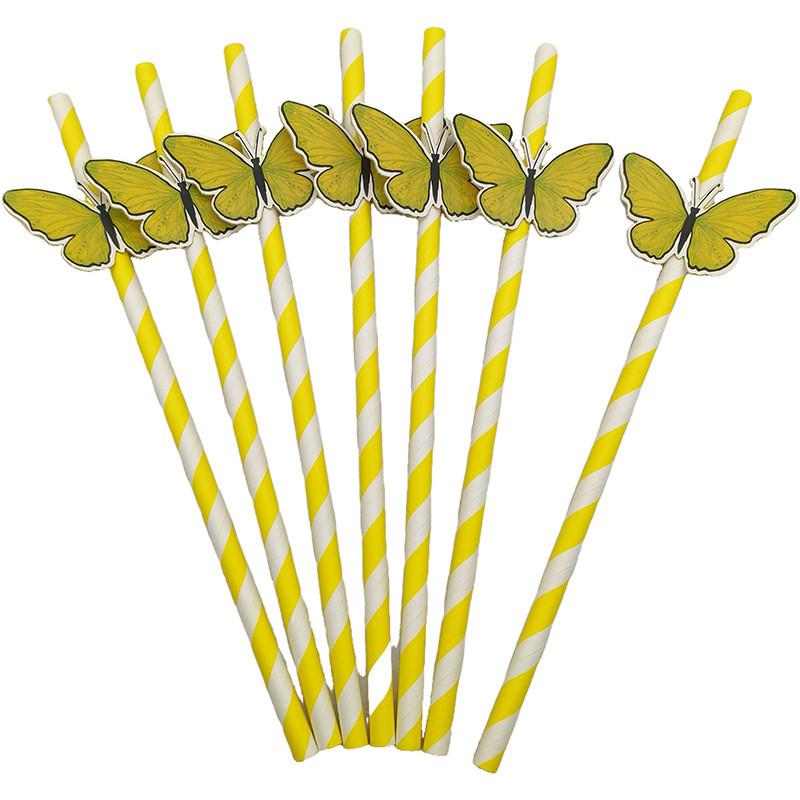 Butterfly Card Disposable Ecofriendly Paper Drinking Straw For Party Decor And Cocktails
