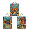 Elephant In Bloom Birdhouse Waterfall Wall Hanging, Home Decorative Art