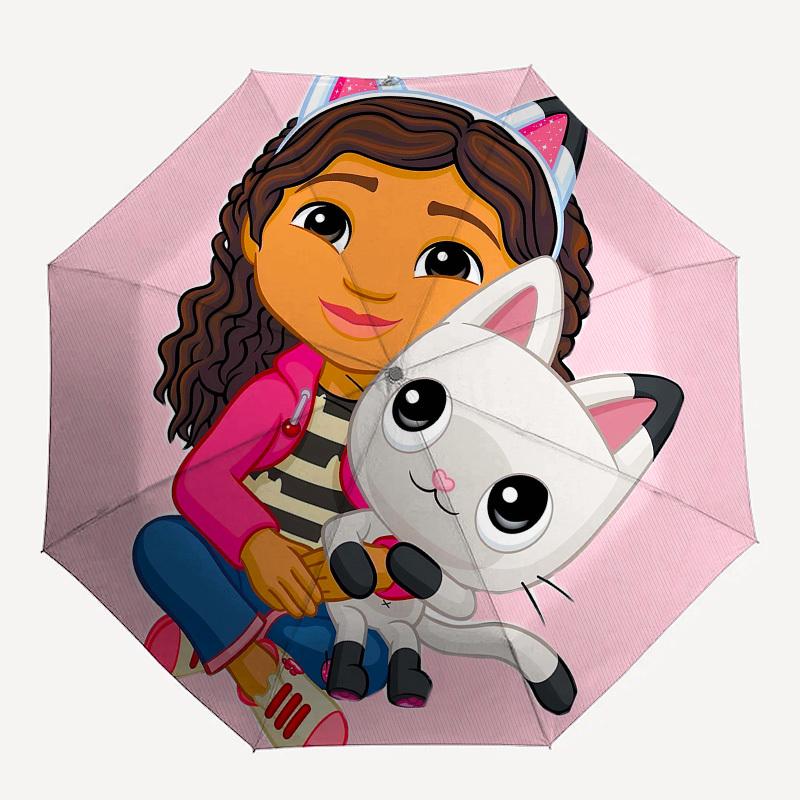 Girl, Cat- Automatic Opening and Closing, 8-rib Structure Portable Umbrella, Suitable for Men and Women In All Seasons - Perfect Gift for Ho