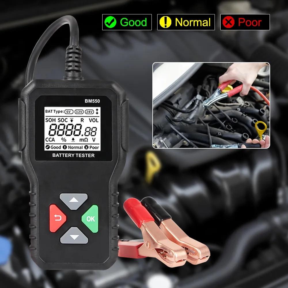 Nový 1ks tester baterií BM550 100-2000 CCA testovací analyzátor diagnostický nástroj detektor příslušenství pro auto, motocykl, nákladní automobil, přívěs