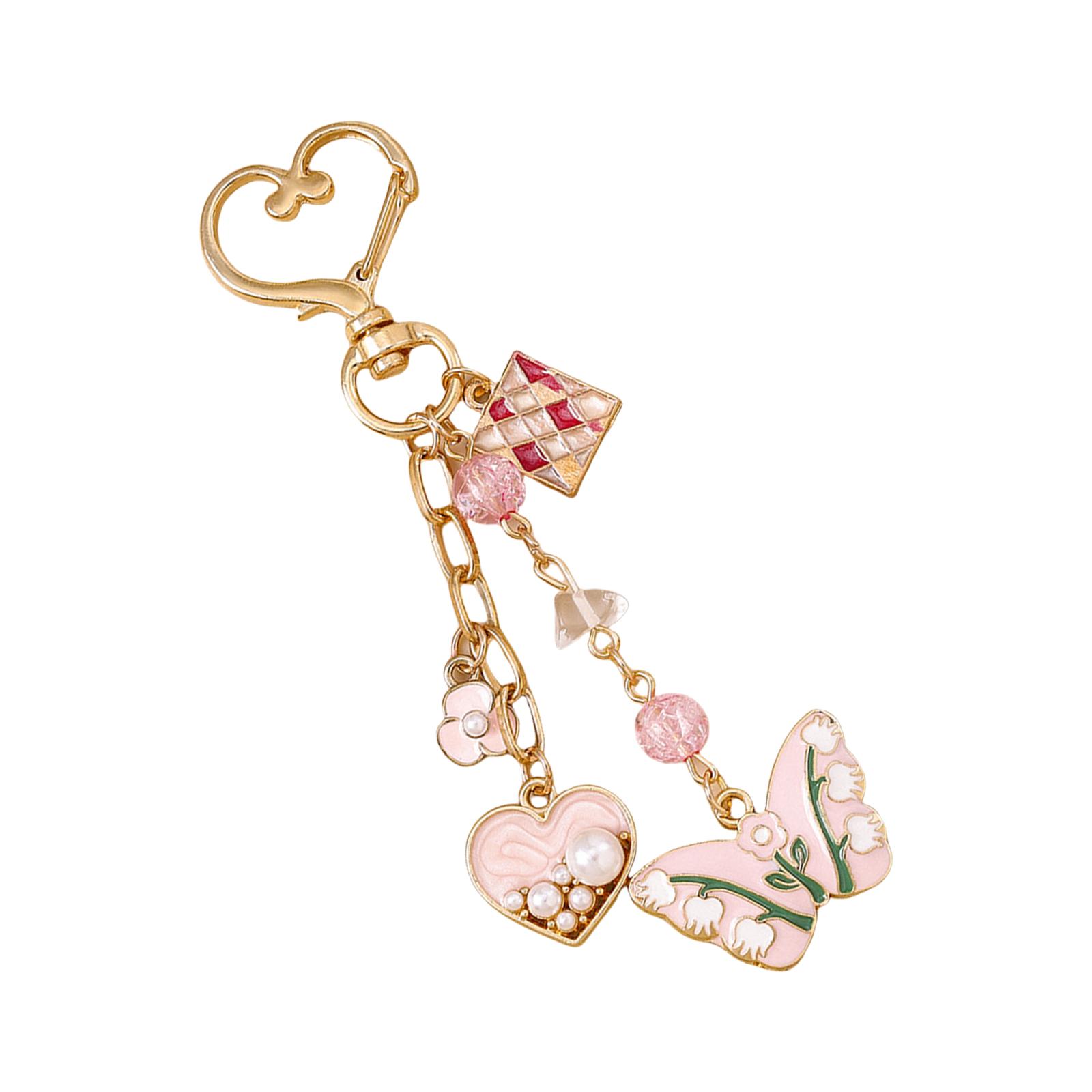 

Unique Butterfly Bag Pendant Alloy Key Accessory Butterfly Key Pendant Key Holder Suitable for Fashion Lover Present розовый
