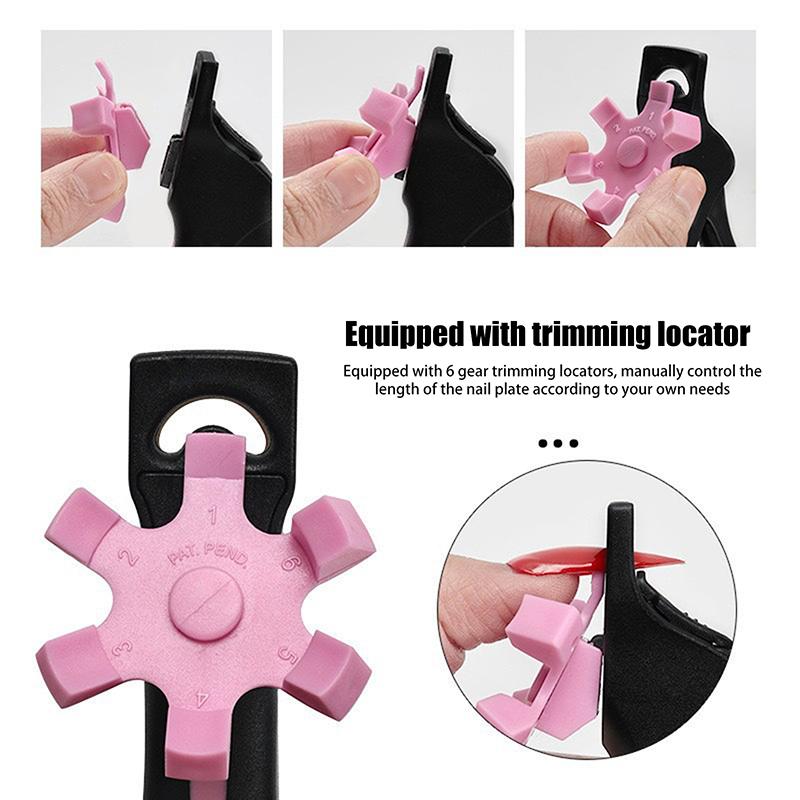 U-Shaped French False Nail Scissors Nail Clipper Adjustable Nail Tip Cutter Trimmer Manicure With Sizer Precise Cutting