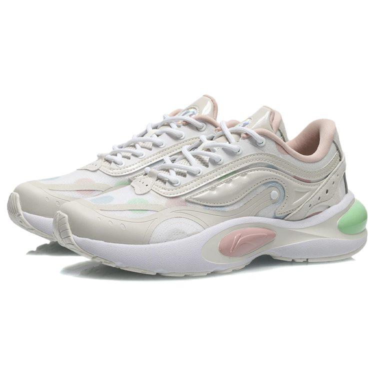 Li Ning V8 Cushioning Low Top Running Shoes Women's Pearl White ARHR056-5