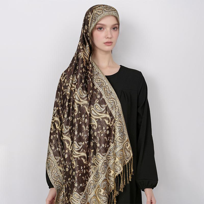Paisley Pashmina Jacquard Scarf Luxury Women Cashew Printed Silky Shawl Wrap Flowers Borders Winter Warm Echarpe Female Foulard