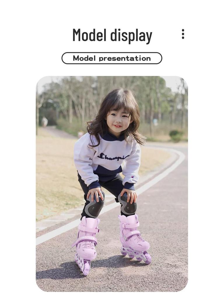 Kids' Beginner Inline Skates for Ages 6-12, Boys & Girls Single Row, Entry Level Roller & Ice Skating Shoes