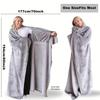 1Pc Wearable Blanket - Lightweight Sofa Bed Home Furnishings Comfortable and Soft Lined Double Pocket Blanket, Warm Long Couple