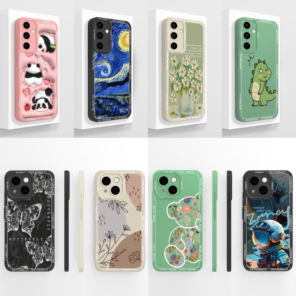 For Samsung Galaxy A35 5G Case Oil Painting Funda Liquid Silicone Phone Back Cover For Samsung A 35 Full Protection Soft Bumper