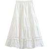 Cute White Spring Summer A-Line Skirt Half-Length Puffy Skirt Slimming Pleated Umbrella Cake Skirt