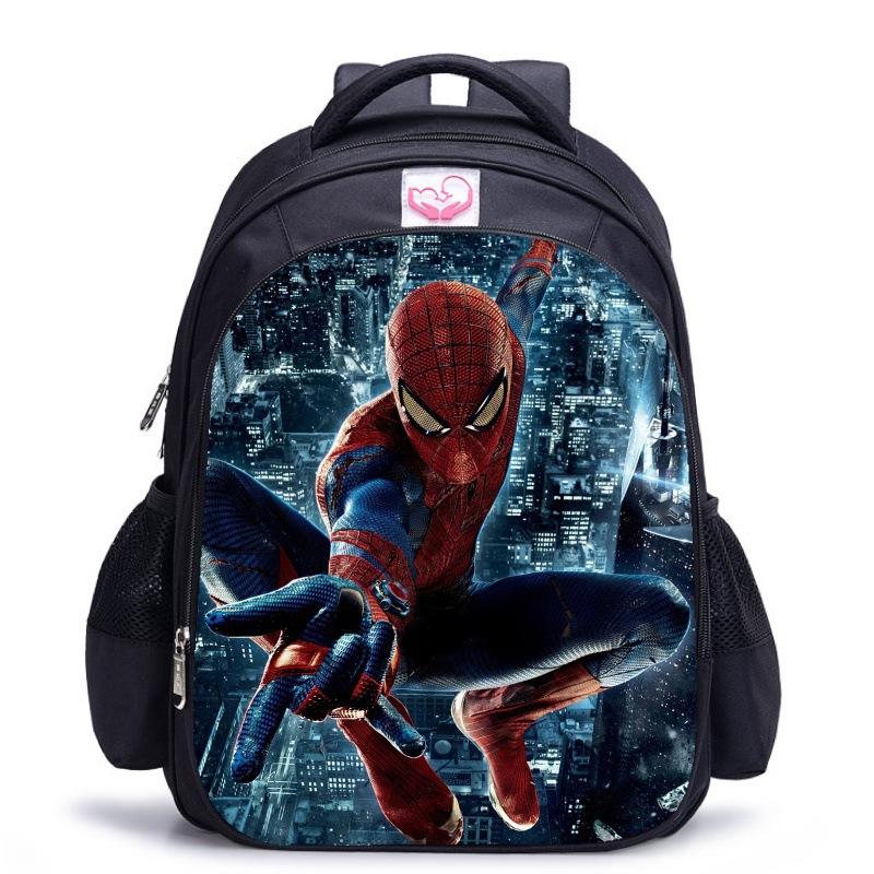 Children'S Shoulder Bag Web‑pattern Spider-Man Cartoon Printed School Bag