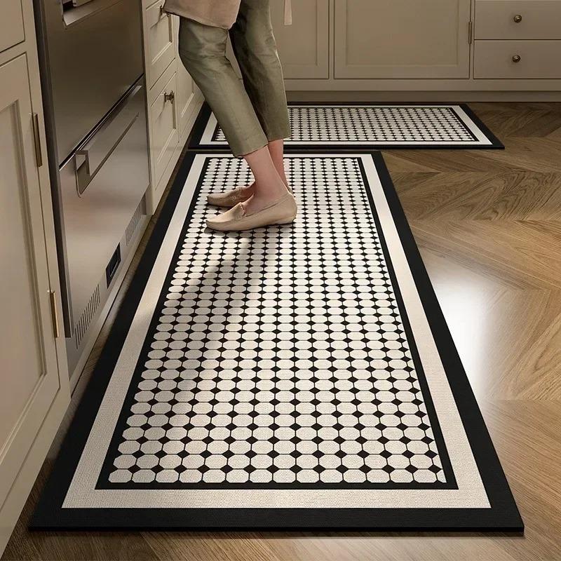 Rug for Kitchen Waterproof Floor Mat Long Carpet Pvc Leather Non-slip Oil-proof Foot Mats Minimalist Home Decoration Rugs