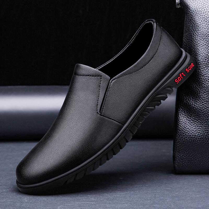 Mens Slip on Flats Genuine Leather Men Loafers Hot Sale Breathable Men's Lazy Shoes Men Casual Stylish Business Shoes
