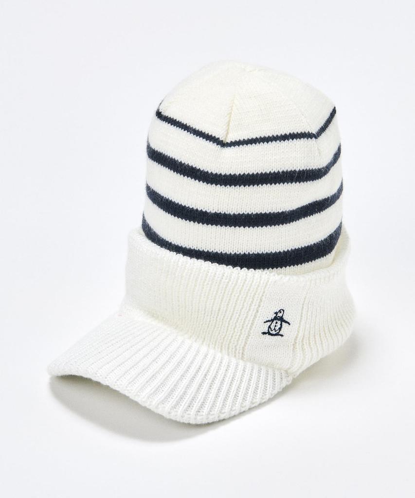 [Munsingwear] Visor 4WAY Knit Hat, Knit Cap, Cold Protection, Convenient, Golf, MG4FCP42L, Women's, WH00 (White)