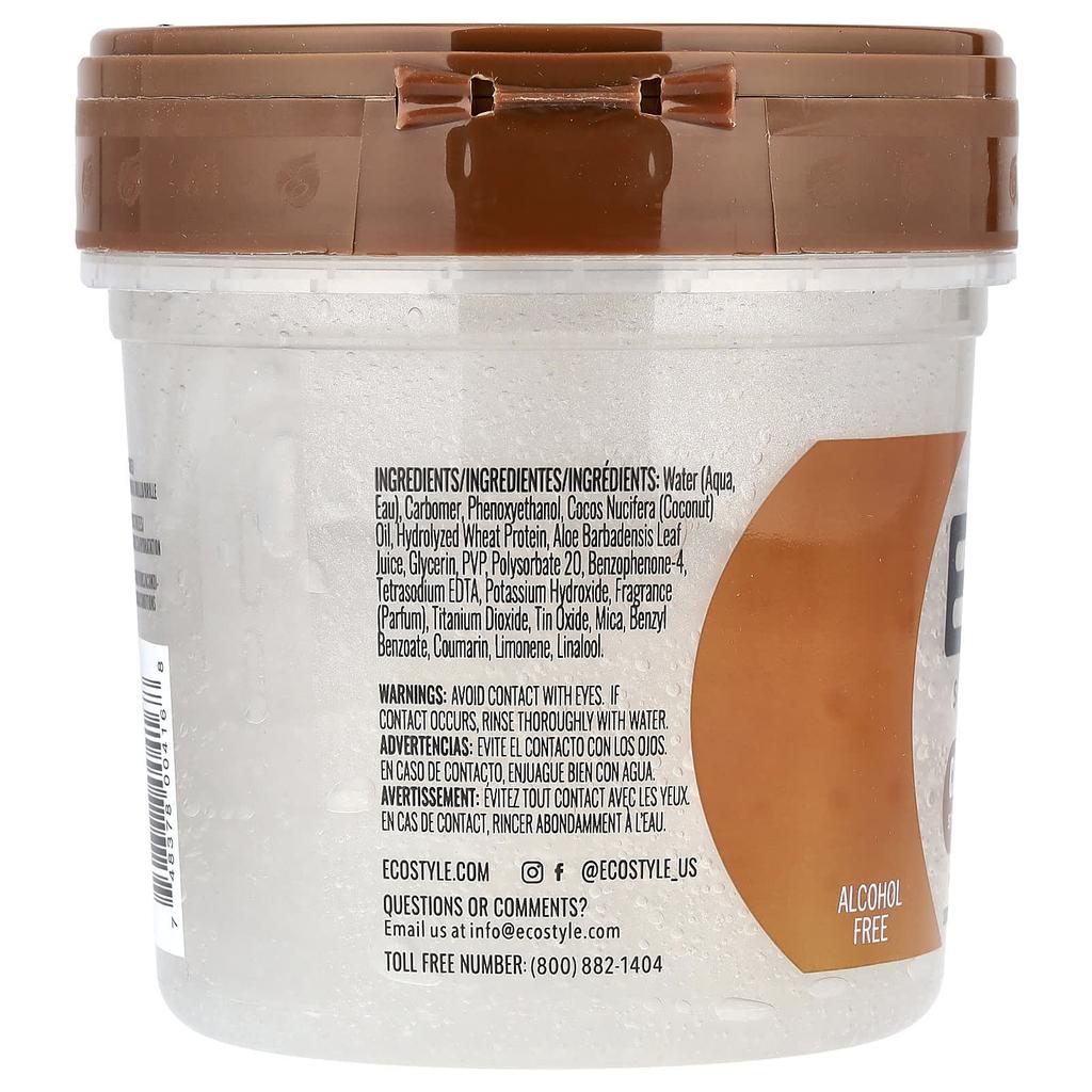 Eco Style, Styling Gel, Max Hold, For All Hair Types, Coconut Oil, 16 oz (454 g)