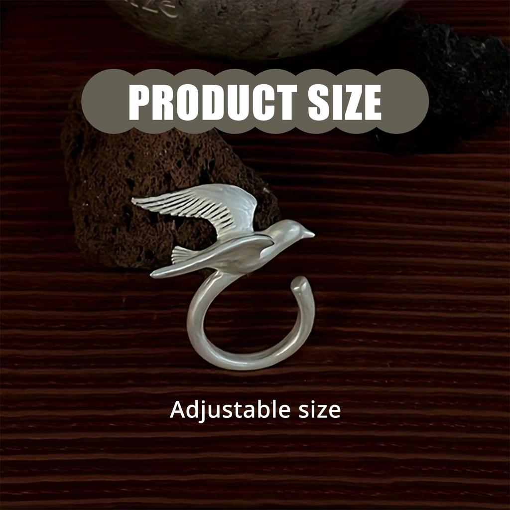 Adjustable Wild Bird Ring Symbolizing Freedom Ring With Intricate Detailing For Nature Enthusiasts Alloy Jewelry