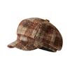 Plaid Hat Retro Coffee Colored Beret Autumn And Winter Plaid Octagonal Hat Equestrian Hat Multiple Newsboy Hats