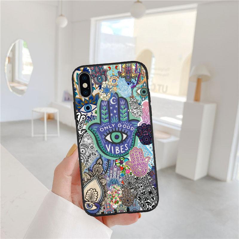 IX19 Hamsa Hand Amulet Case for Samsung Galaxy Note 8 9 10 20 Ultra Lite Plus A03 A06 A16 A11 M21 M35 A72 S25 Core Pro Quantum 2
