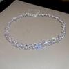 Korean Sweet Zircon & Pearl Geometric Clavicle Necklace - Light Luxury, Fashionable & Exquisite Niche Design