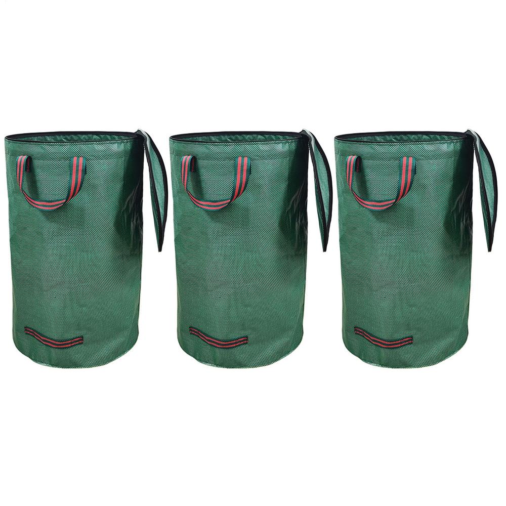 Bolsa de Residuos de Jardín de 272/500L con Tapa Cubo Plegable para Recolección de Hojas Bolsa de Almacenamiento Reutilizable para Hojas Caídas en Exteriores