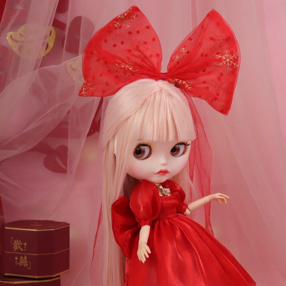 30cm Doll Clothes For Rabbit New Year Dress Red Wedding Dress Suit 1/6 BJD,Blythe,Azone.,OB24